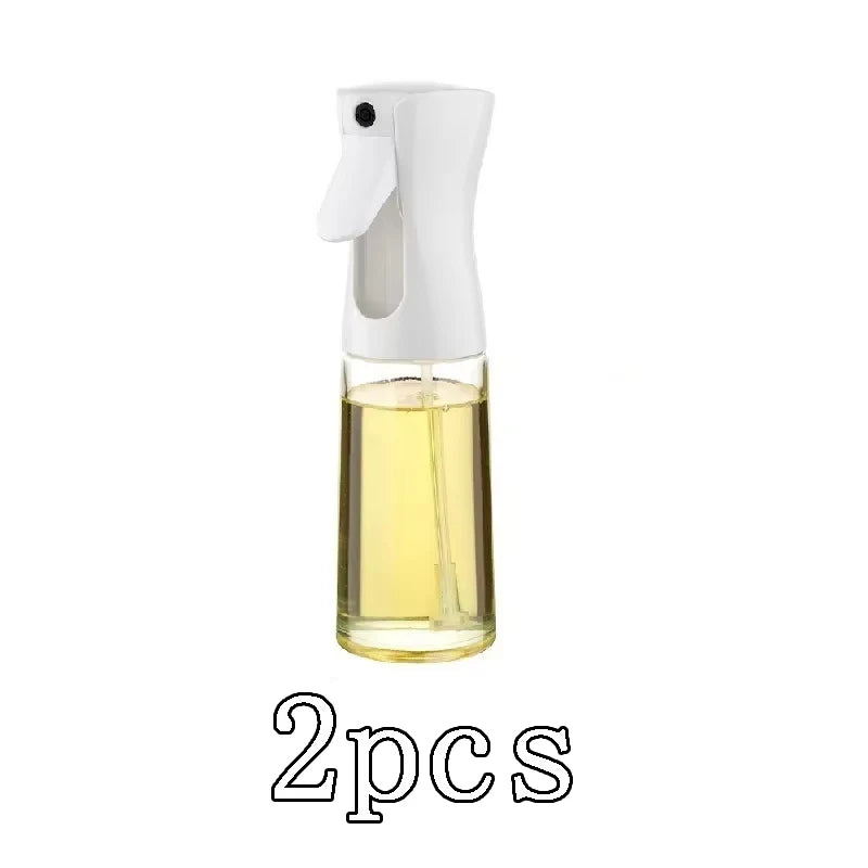 glass olive oil sprayer 200mL refillable bottle with spray trigger for cooking, set of 2