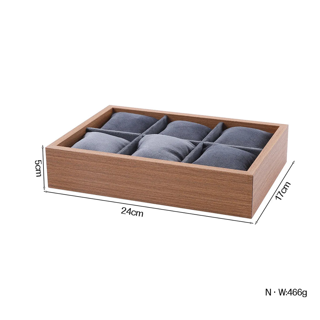 Wooden Velvet Jewelry Tray Organizer Stackable Drawer Insert for Bracelets & Watches For Women Jewelry Storage