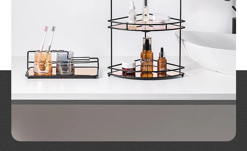 Black Wall-Mounted Bathroom Corner Shelf | 2 & 3 Tier Waterproof Organizer