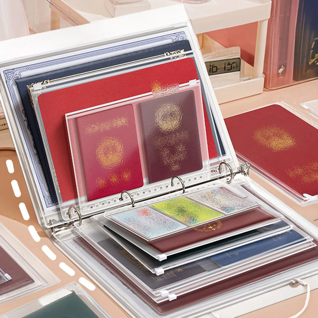 Family Document Organizer PP A4 B5 Sheet Protector File Folder with Clear Pocket for Certificates Contracts and House Deeds