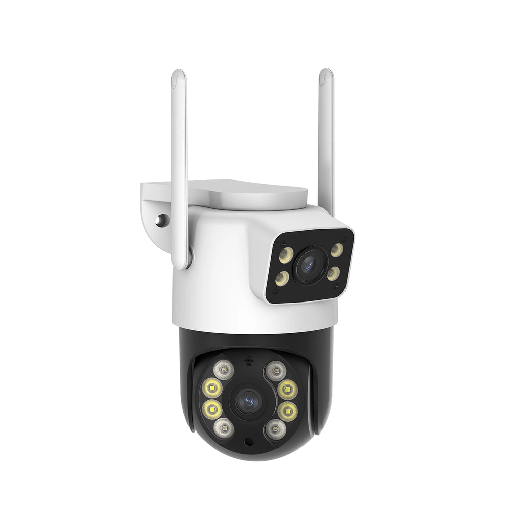 3MP Dual-Lens WiFi Security Camera – Waterproof Outdoor Surveillance, Wide-Angle, Smartphone Monitoring