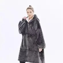 Wearable Blanket Hoodie – Ultra Plush Sherpa Fleece with Sleeves & Hood