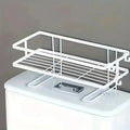 Over-the-Toilet Storage Shelf | Metal Bathroom Organizer Rack | White & Black
