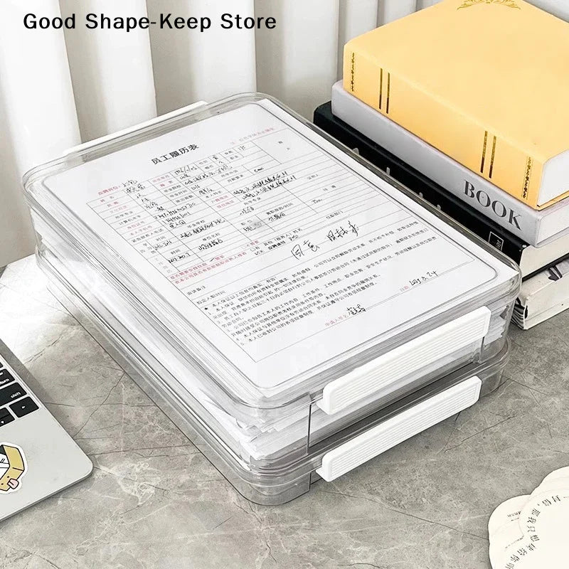 Document Certificate Important Storage Box Paper Organizer Stackable Storage Box Transparent Desktop Storage
