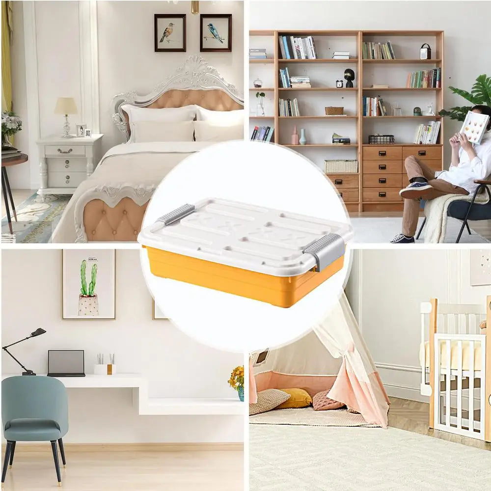 Under-Bed Storage Containers with Casters | Waterproof PP Bins | 5 Colors