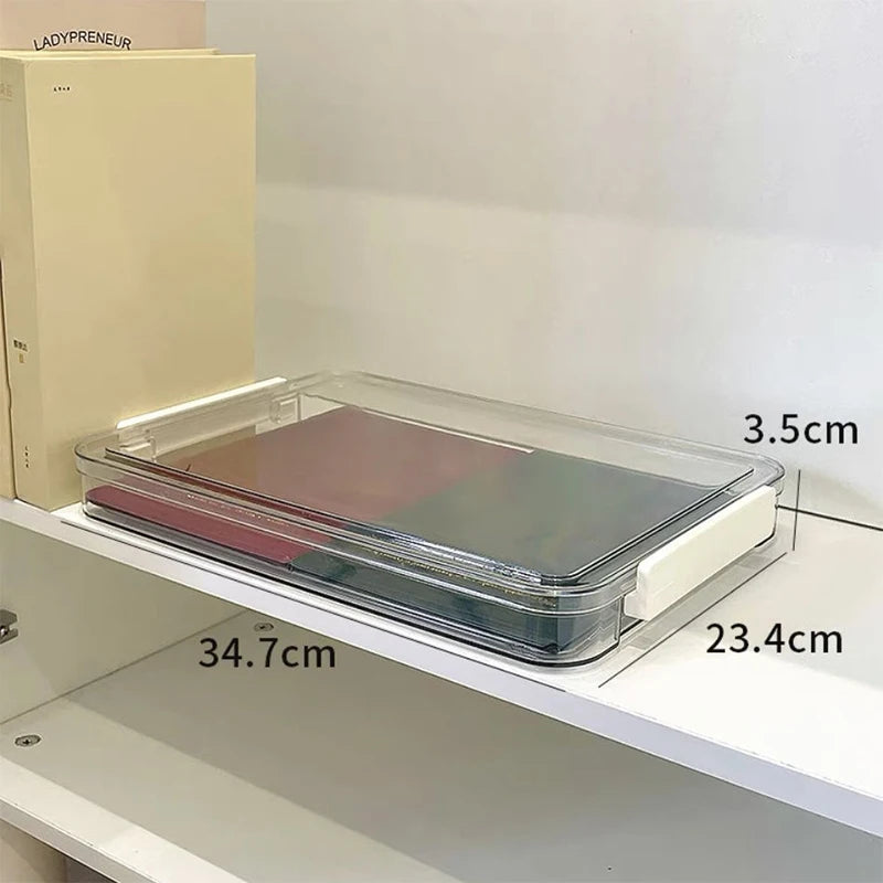 Document Certificate Important Storage Box Paper Organizer Stackable Storage Box Transparent Desktop Storage
