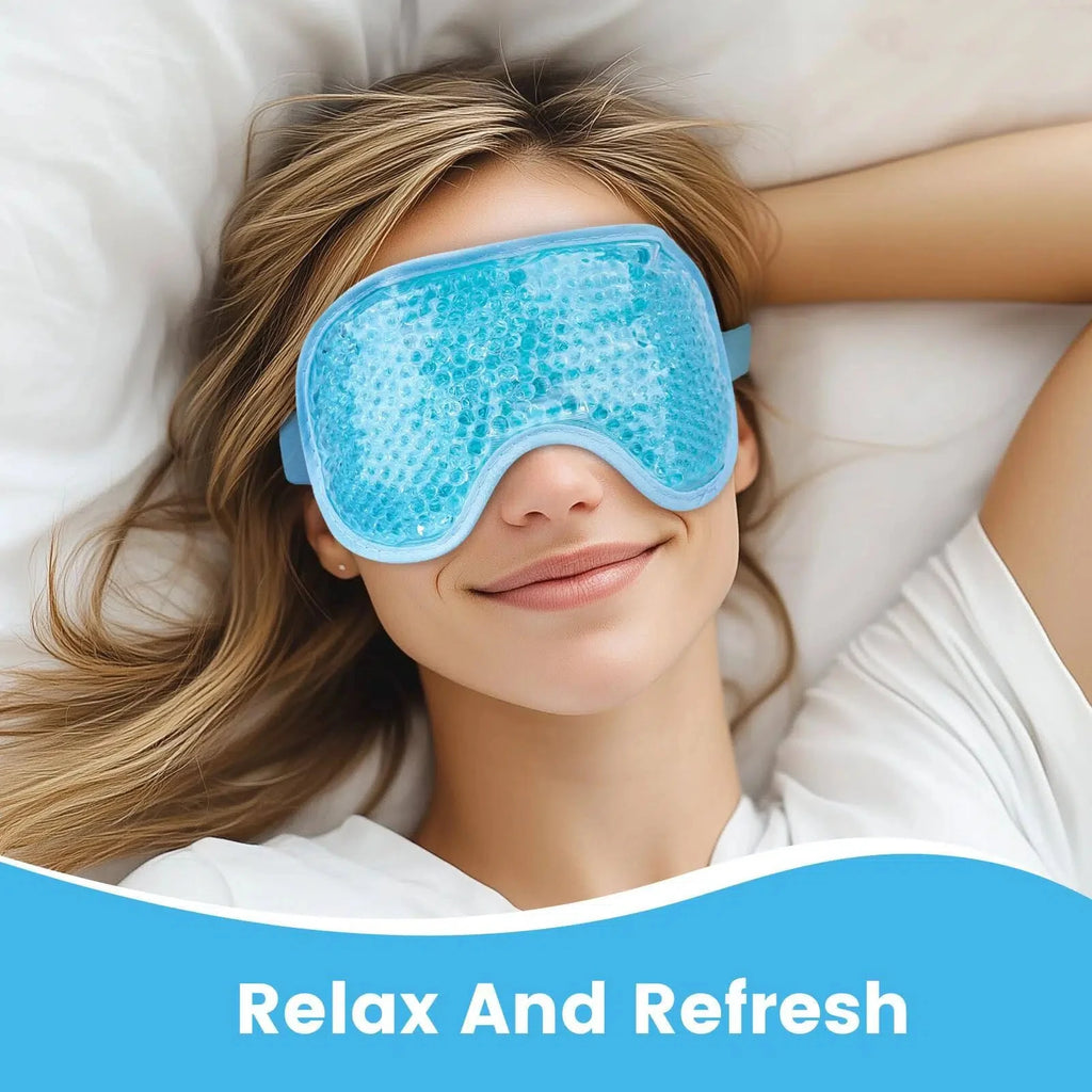 Cooling Gel Bead Eye Mask – Reusable Cold & Hot Compress for Puffy Eyes