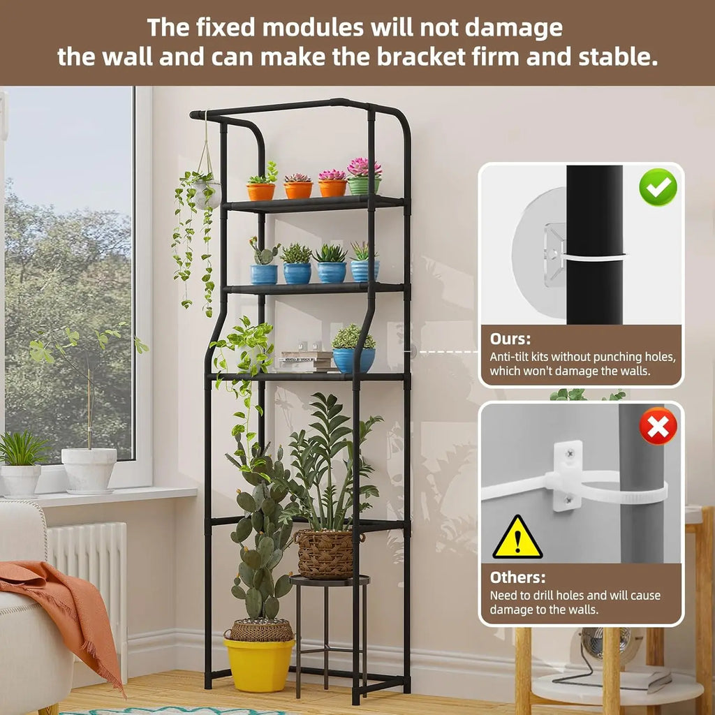 Over The Toilet Storage Shelf 3-Tier Freestanding Bathroom Organizer with Towel Rack Space Saver Cabinet Shelves Unit