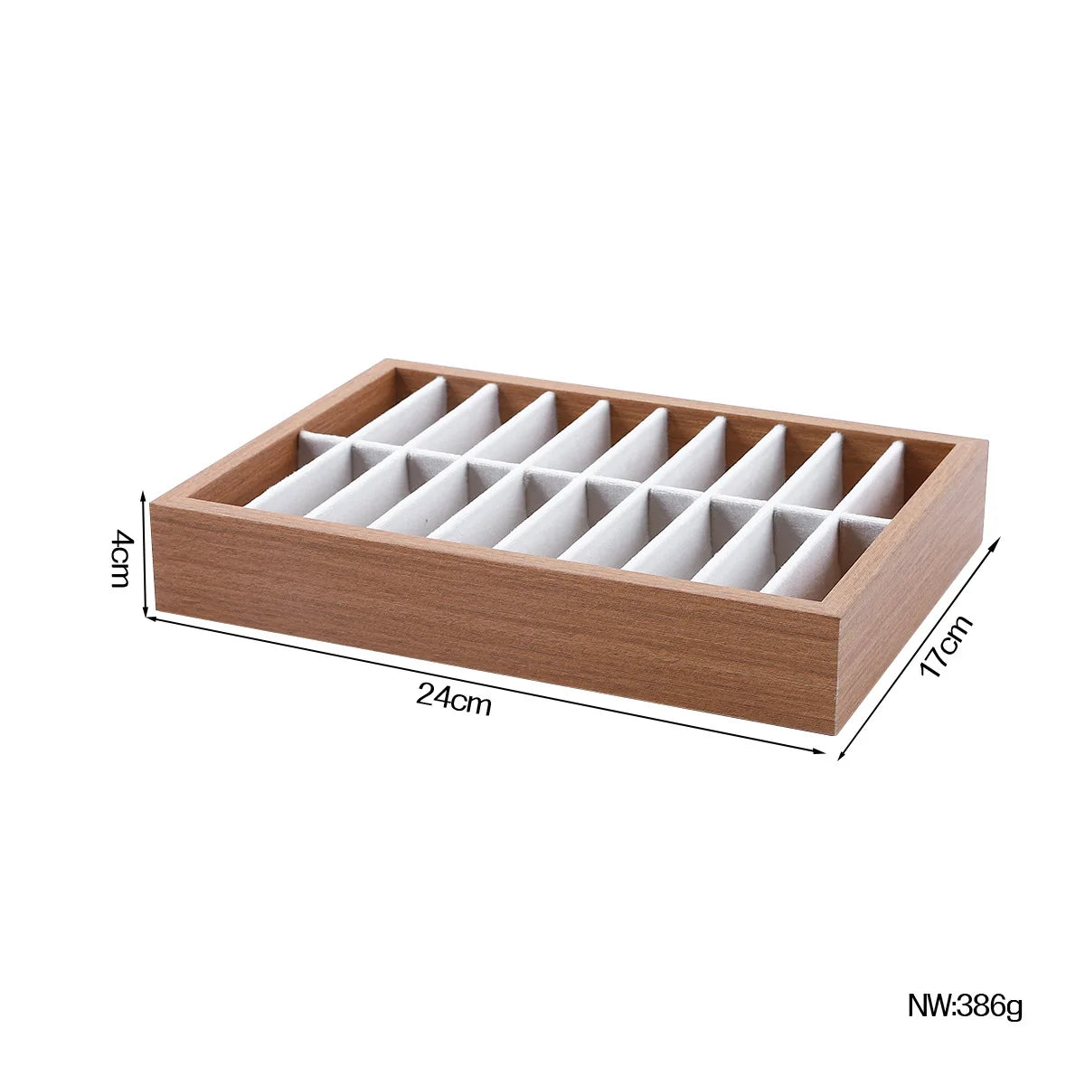 Wooden Velvet Jewelry Tray Organizer Stackable Drawer Insert for Bracelets & Watches For Women Jewelry Storage