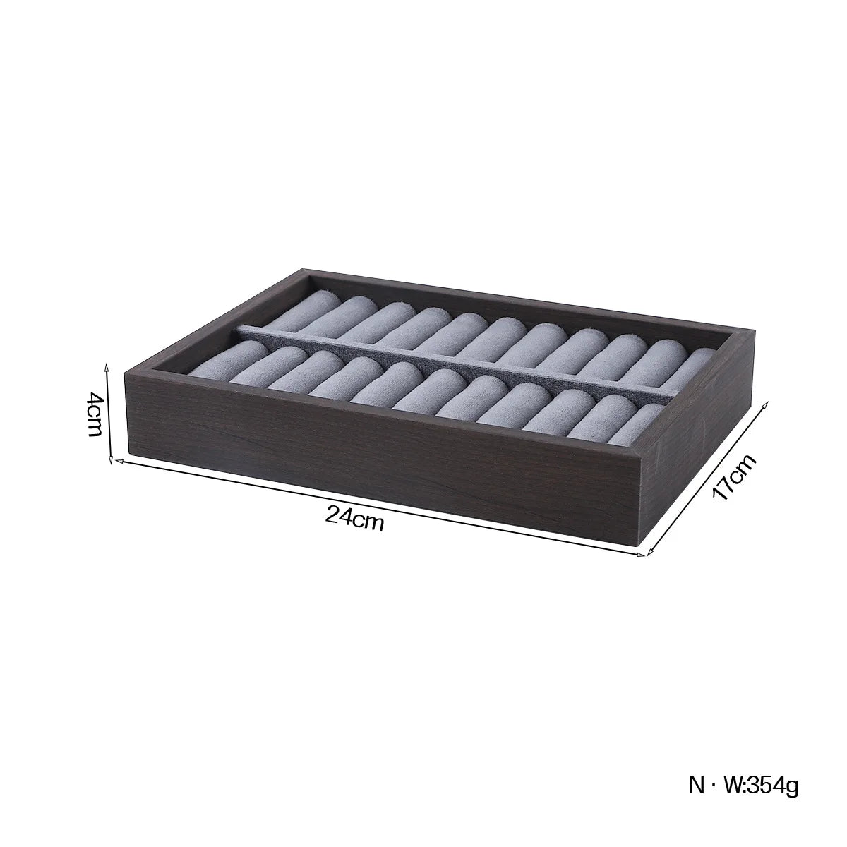 Wooden Velvet Jewelry Tray Organizer Stackable Drawer Insert for Bracelets & Watches For Women Jewelry Storage