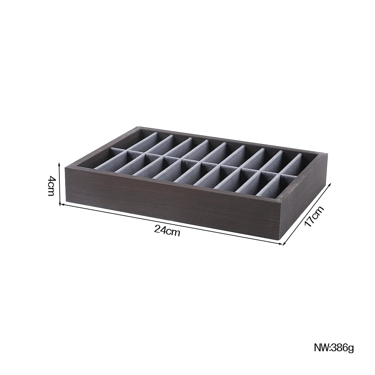Wooden Velvet Jewelry Tray Organizer Stackable Drawer Insert for Bracelets & Watches For Women Jewelry Storage