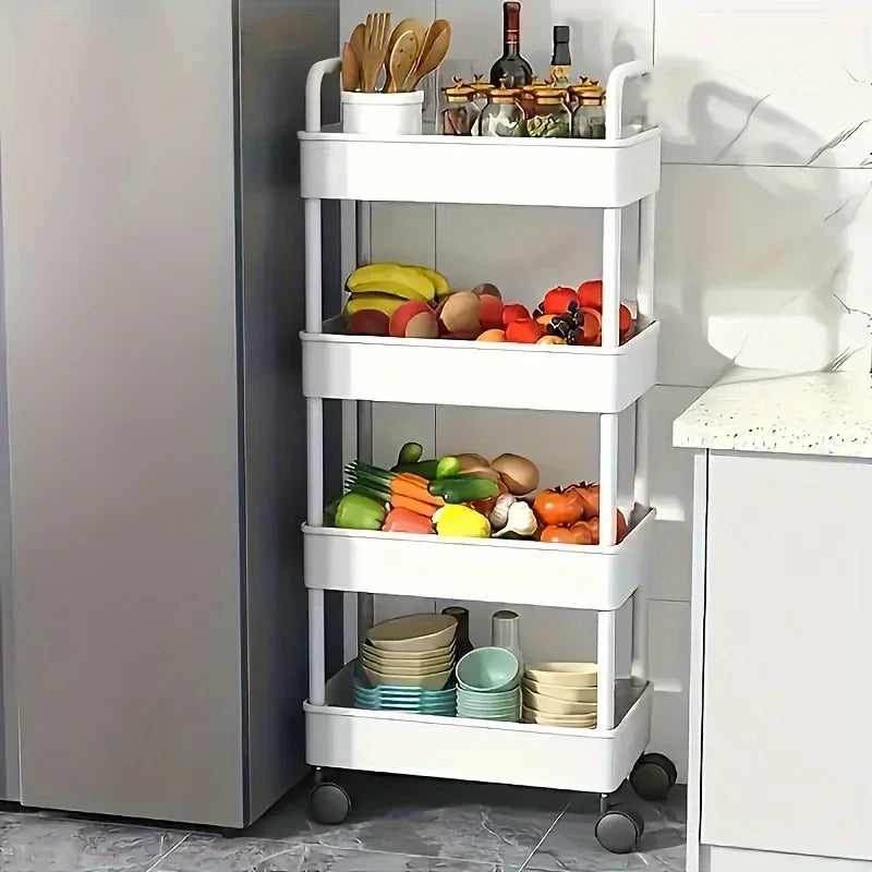 5-Tier Rolling Storage Cart with Wheels Mobile MultiPurpose Organizer Ideal for Kitchen Bathroom Bedroom Snacks and Books