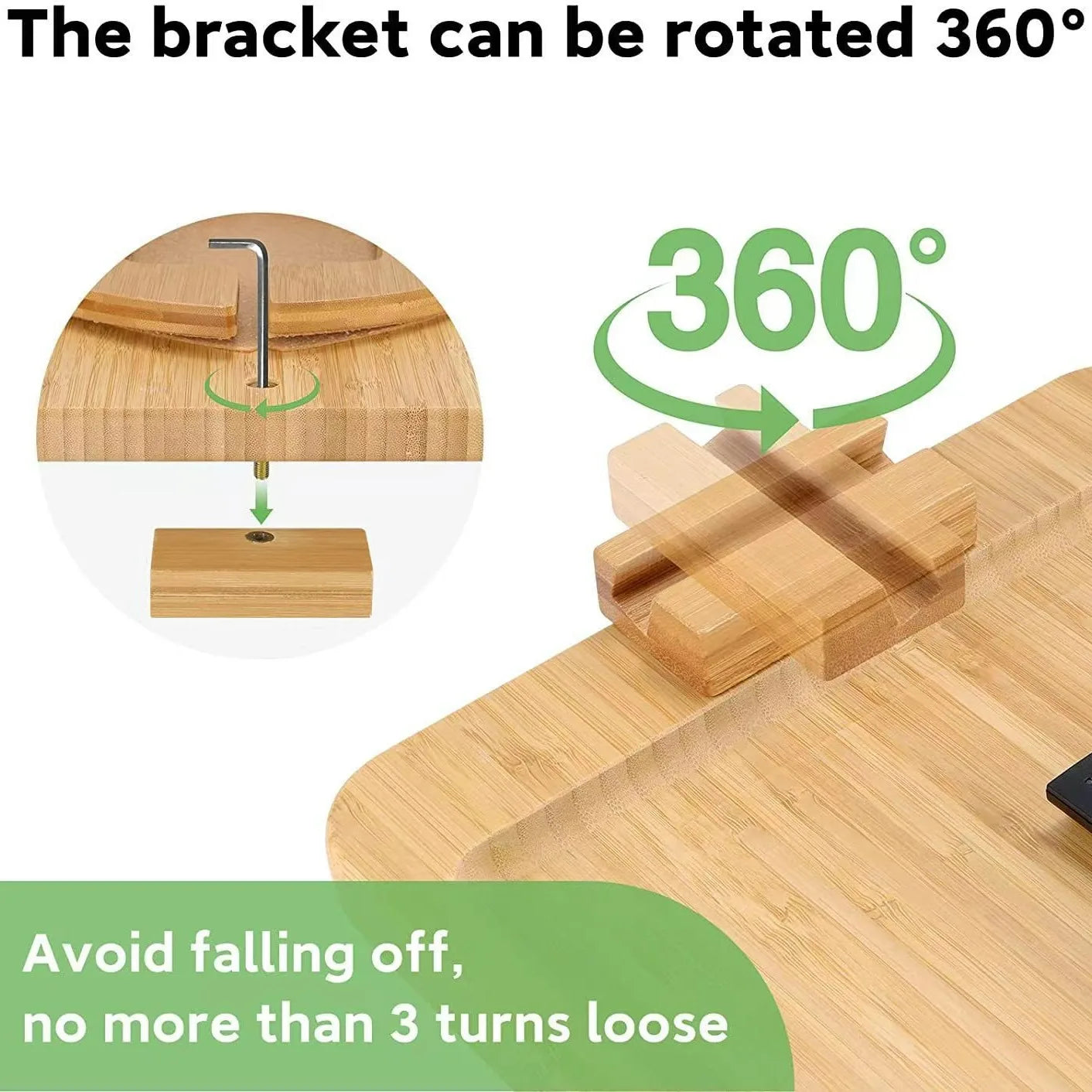 Bamboo Sofa Armrest Tray with Phone Holder – Foldable Side Table for Snacks & Drinks