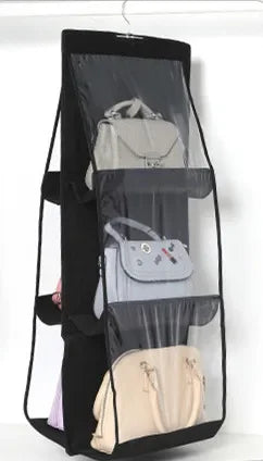 Hanging Handbag & Purse Organizer for Closet | 6-Grid Oxford Cloth Storage Hanger