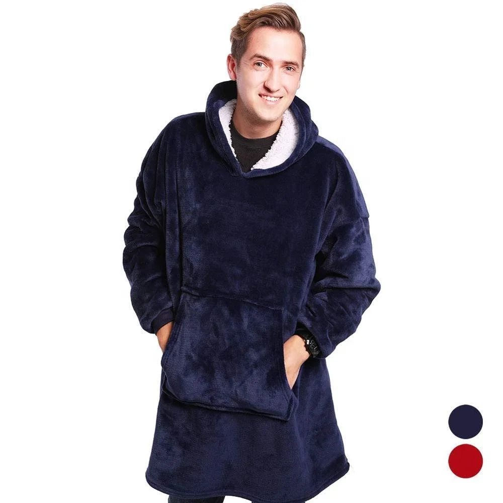 Wearable Blanket Hoodie – Ultra Plush Sherpa Fleece with Sleeves & Hood
