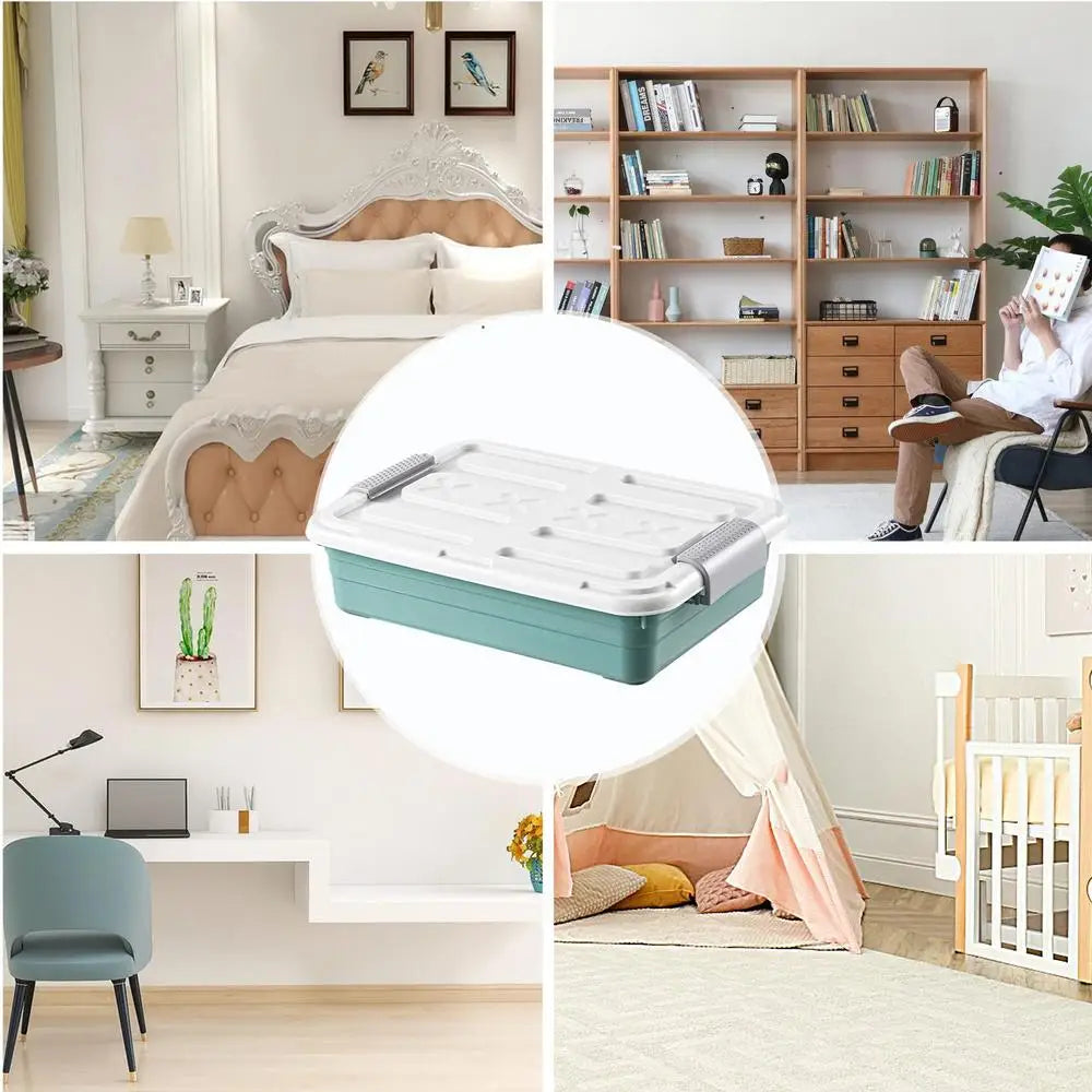 Under-Bed Storage Containers with Casters | Waterproof PP Bins | 5 Colors