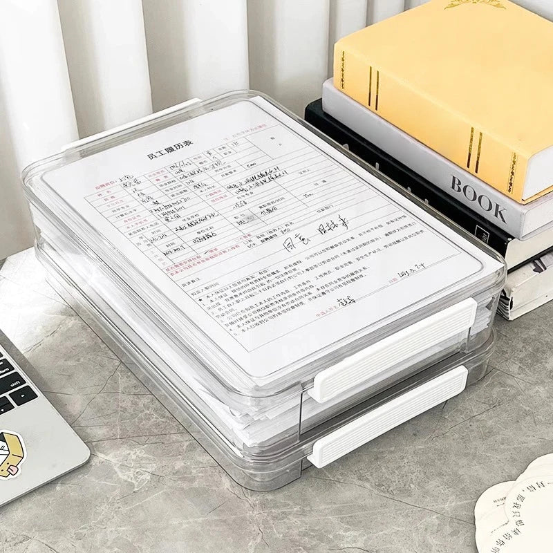 Document Certificate Important Storage Box Paper Organizer Stackable Storage Box Transparent Desktop Storage