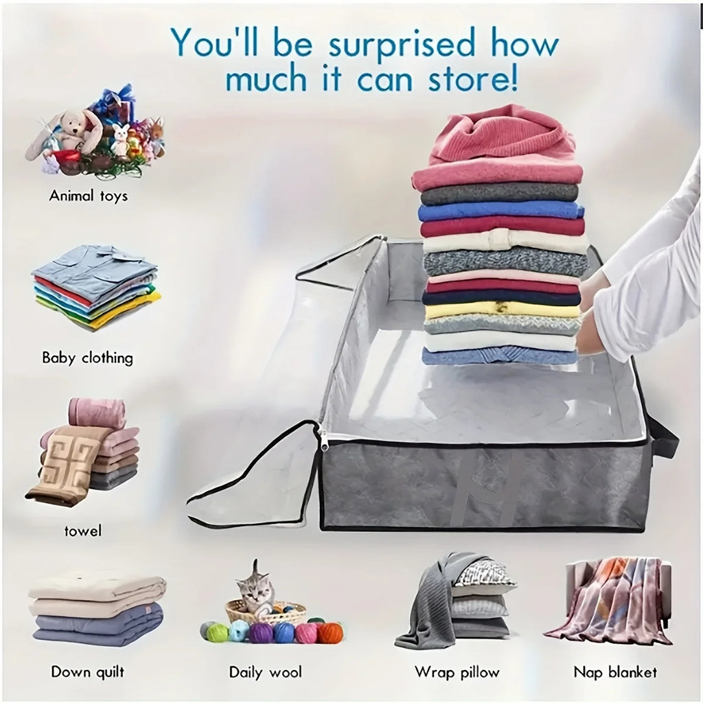 Under-Bed Storage Bags for Quilts & Bedding | Dustproof, Space-Saving | 2 & 4 Pack
