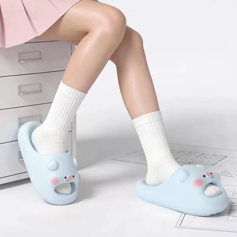 Cloud Slippers – Cute Kawaii Animal Print Slides for Women & Men