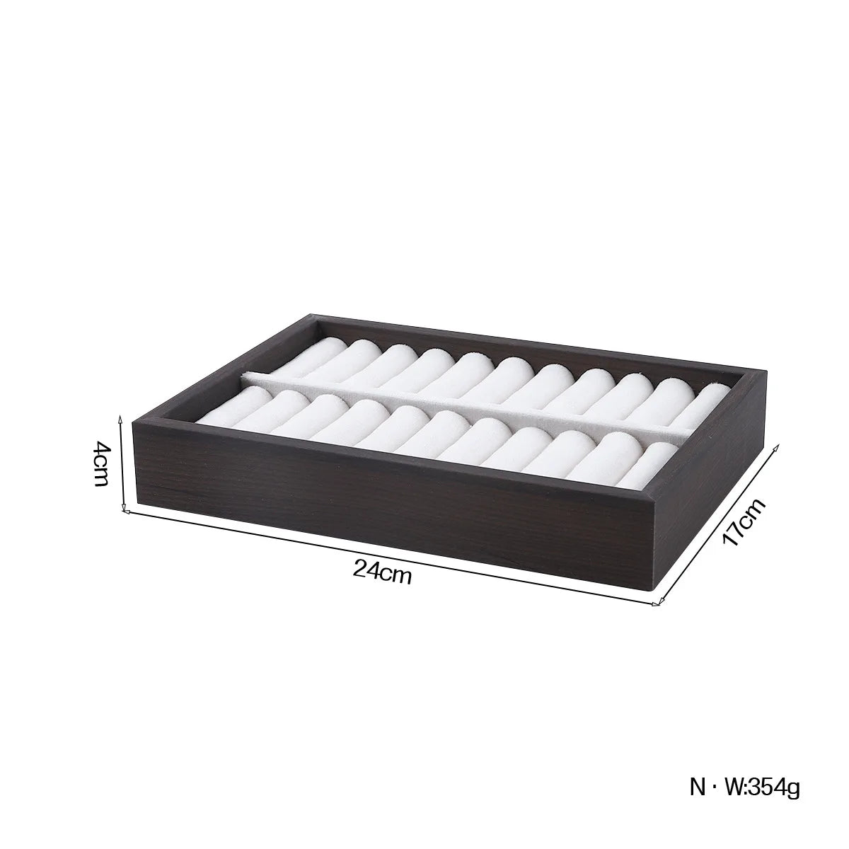 Wooden Velvet Jewelry Tray Organizer Stackable Drawer Insert for Bracelets & Watches For Women Jewelry Storage