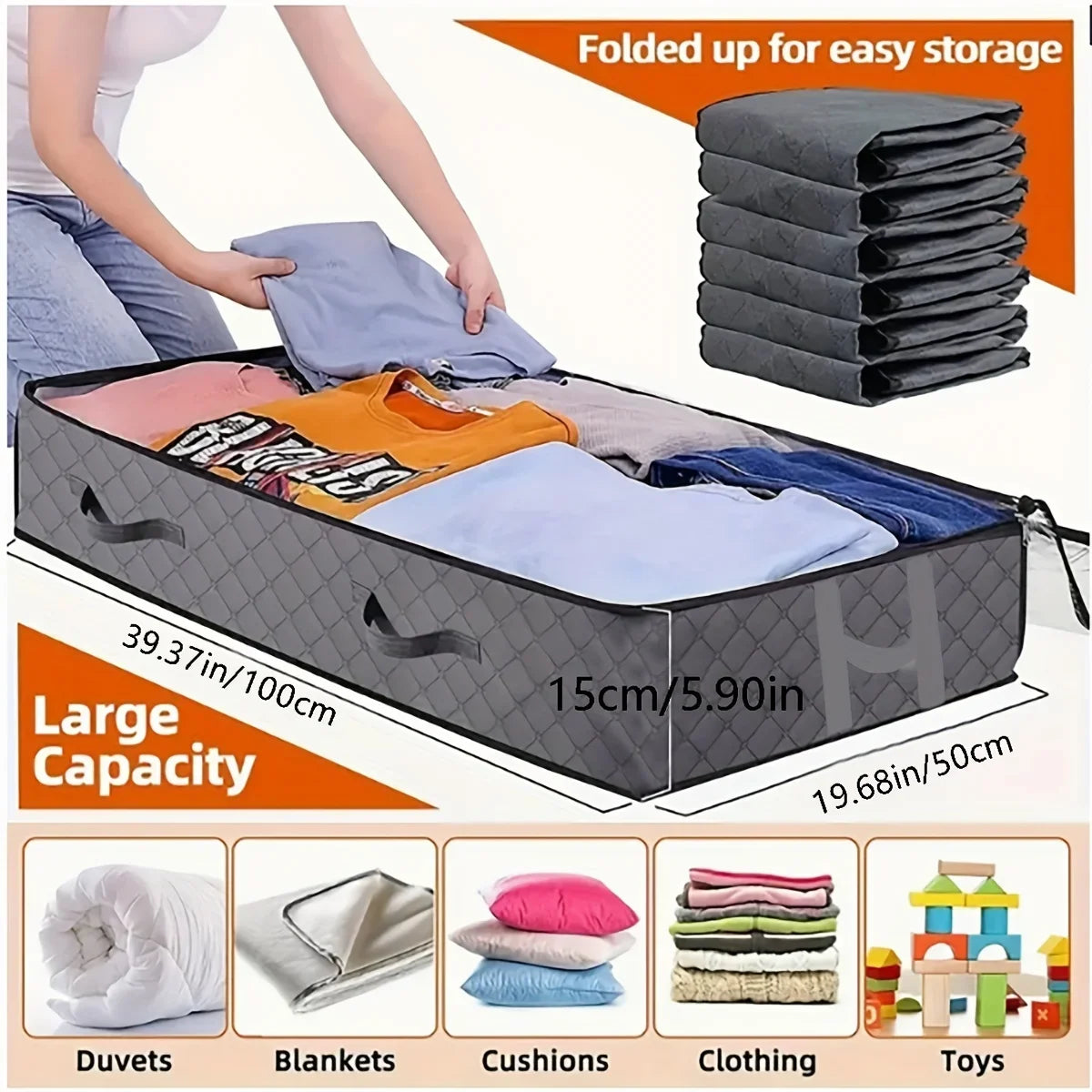 Under-Bed Storage Bags for Quilts & Bedding | Dustproof, Space-Saving | 2 & 4 Pack