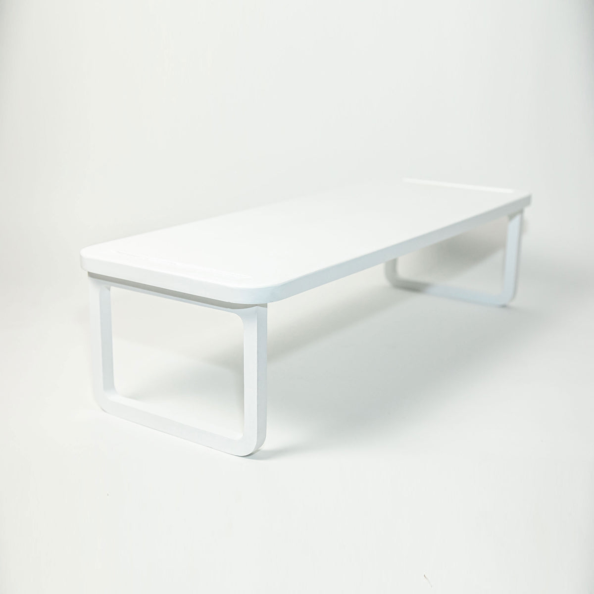 White wooden shoe shelf