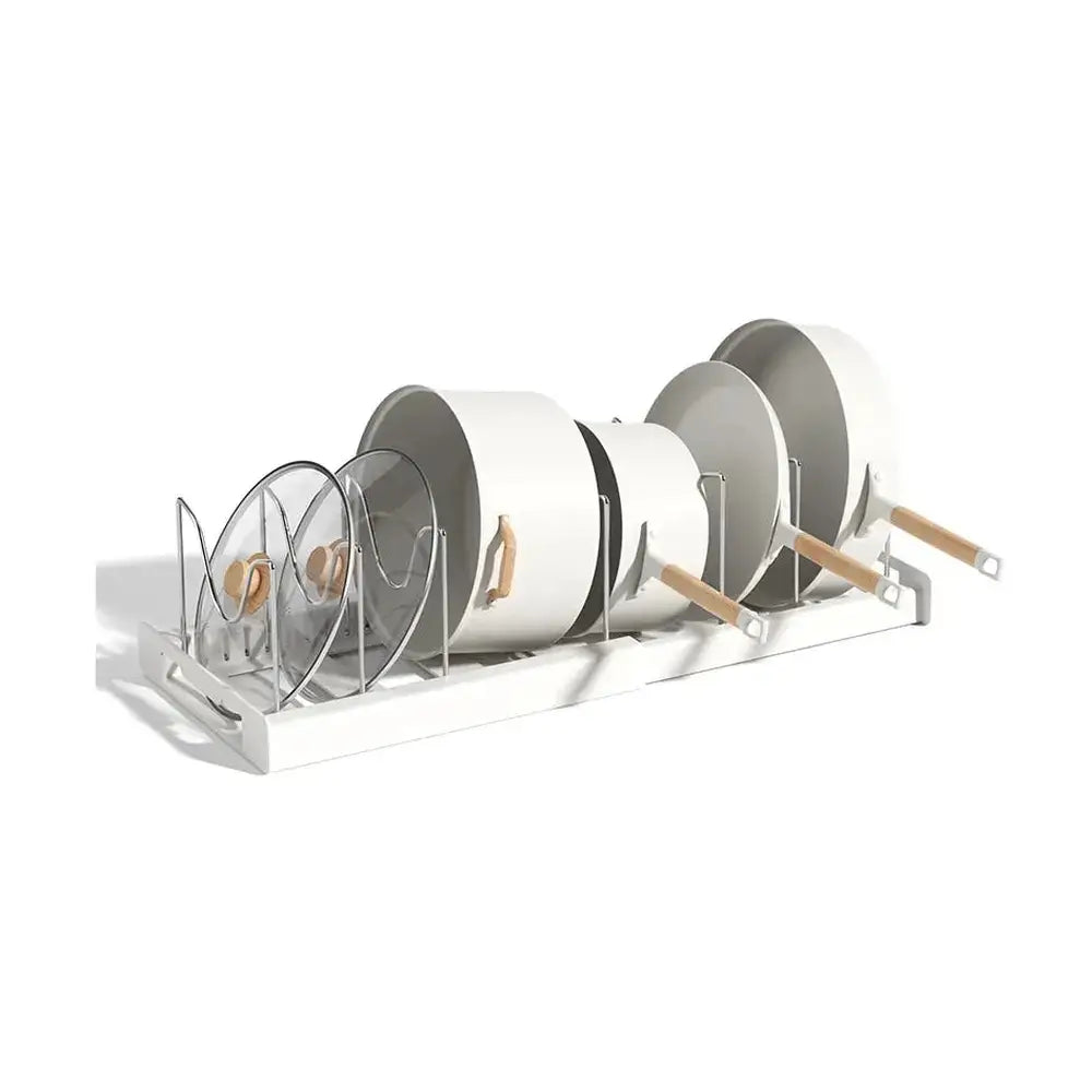 Expandable Cabinet Pot & Pan Organizer – Adjustable Divider Rack for Pots, Pans & Lids – Cabinet Organizer