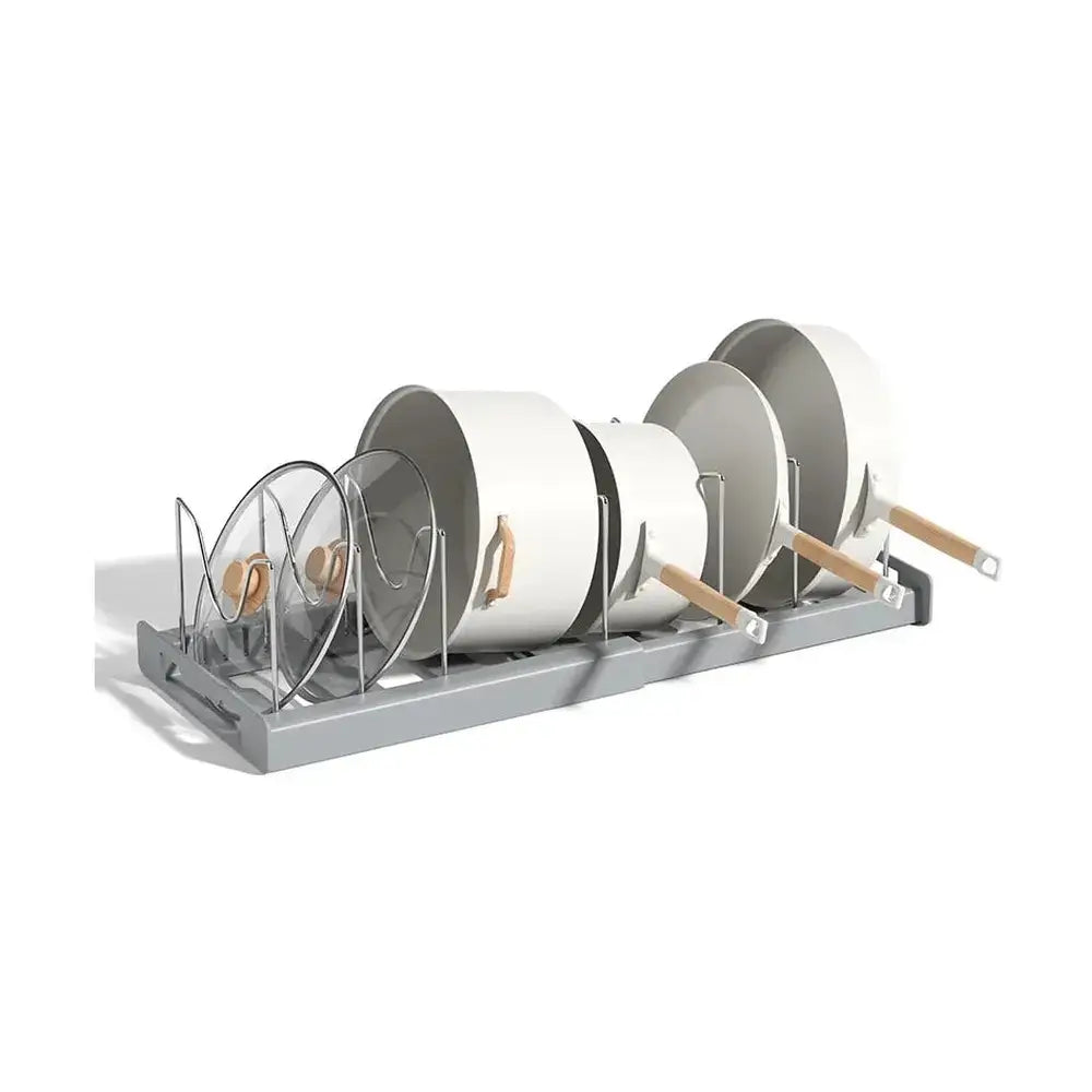 Expandable Cabinet Pot & Pan Organizer – Adjustable Divider Rack for Pots, Pans & Lids – Cabinet Organizer