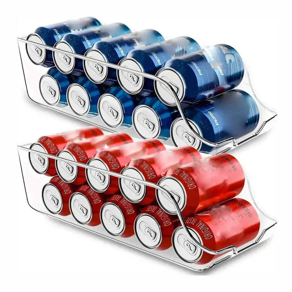 Can dispenser refrigerator organizer bins for easy storage and visibility in your fridge or pantry.