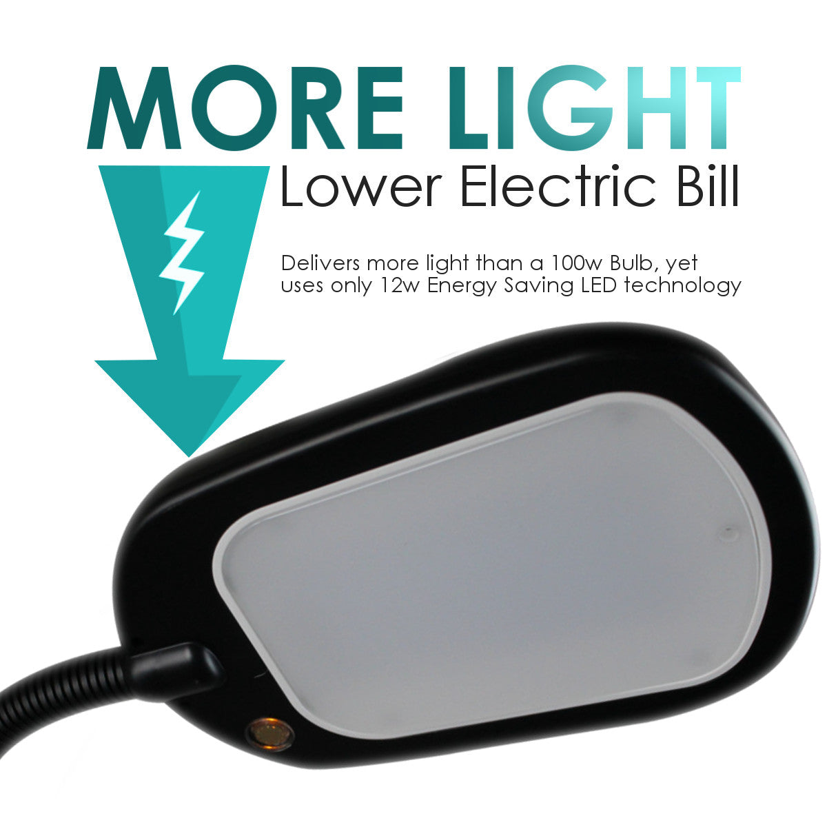 Bright Reader LED Floor Lamp – Natural Daylight, Dimmable Gooseneck, 63"