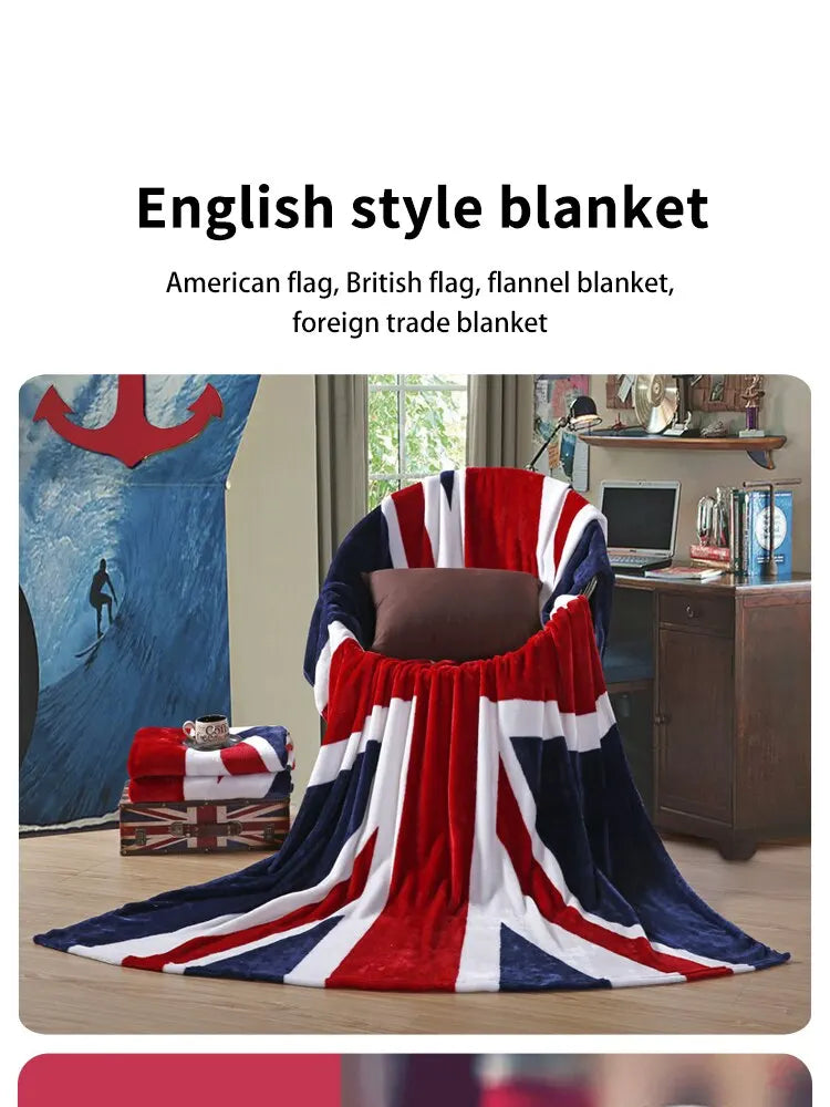 Warm Plush Throw Blanket — Striped European Style for Sofa, Bed & Travel – Home & Bedding