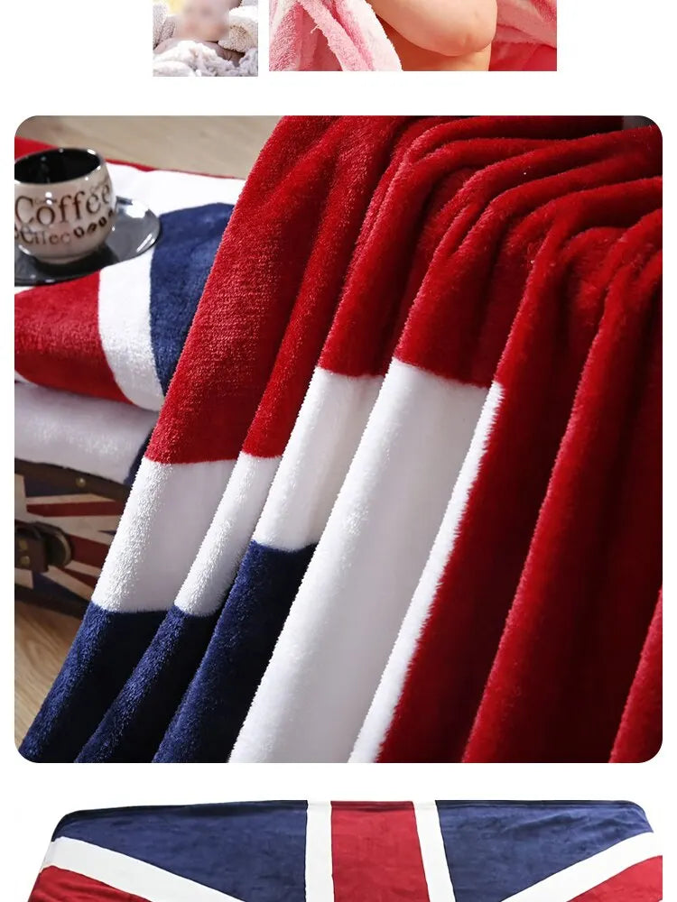 Warm Plush Throw Blanket — Striped European Style for Sofa, Bed & Travel – Home & Bedding