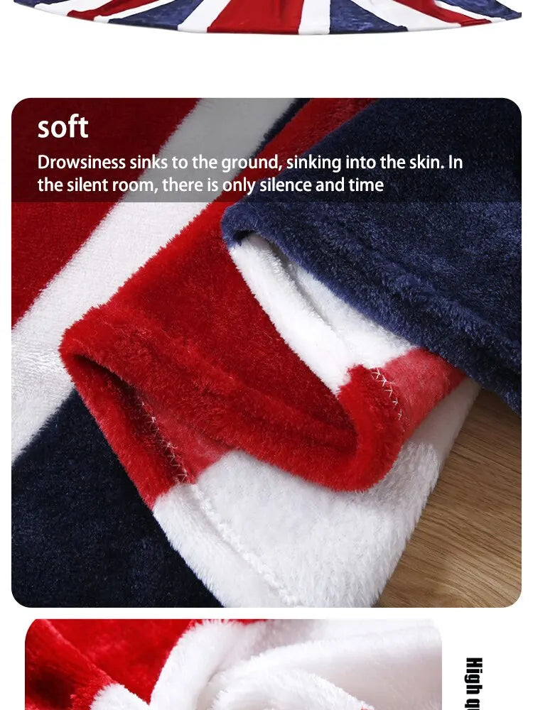 Warm Plush Throw Blanket — Striped European Style for Sofa, Bed & Travel – Home & Bedding