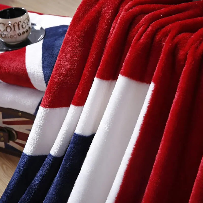 Warm Plush Throw Blanket — Striped European Style for Sofa, Bed & Travel – Home & Bedding
