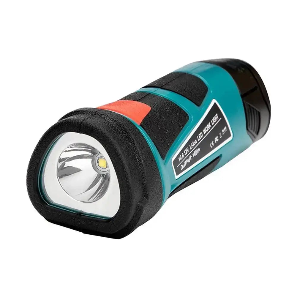 Bosch 12V LED work light illuminating a dark workspace
