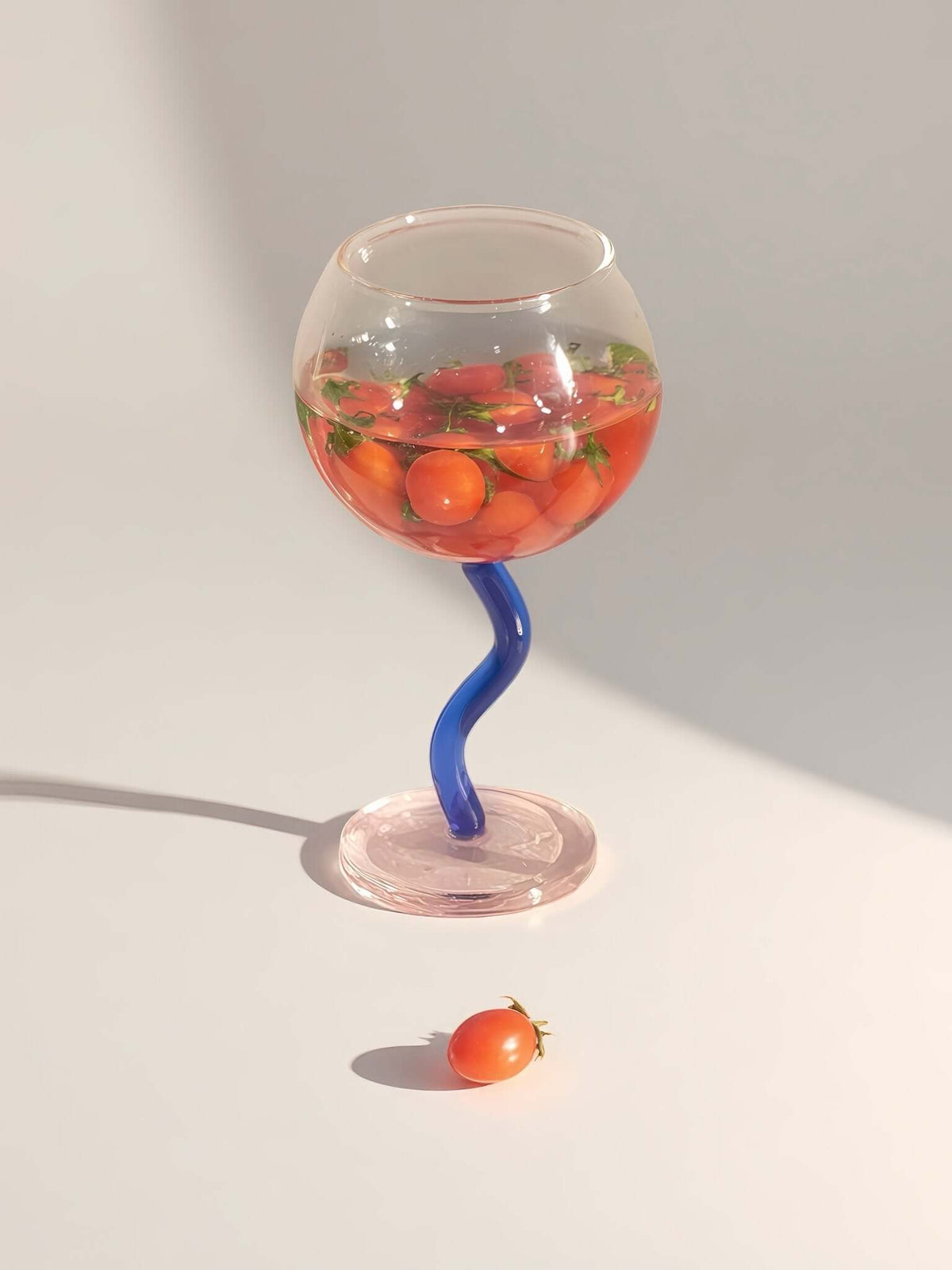 Handblown Bubble Wine Glass - Retro Whimsical Eclectic Wavy Stemmed Goblets-8