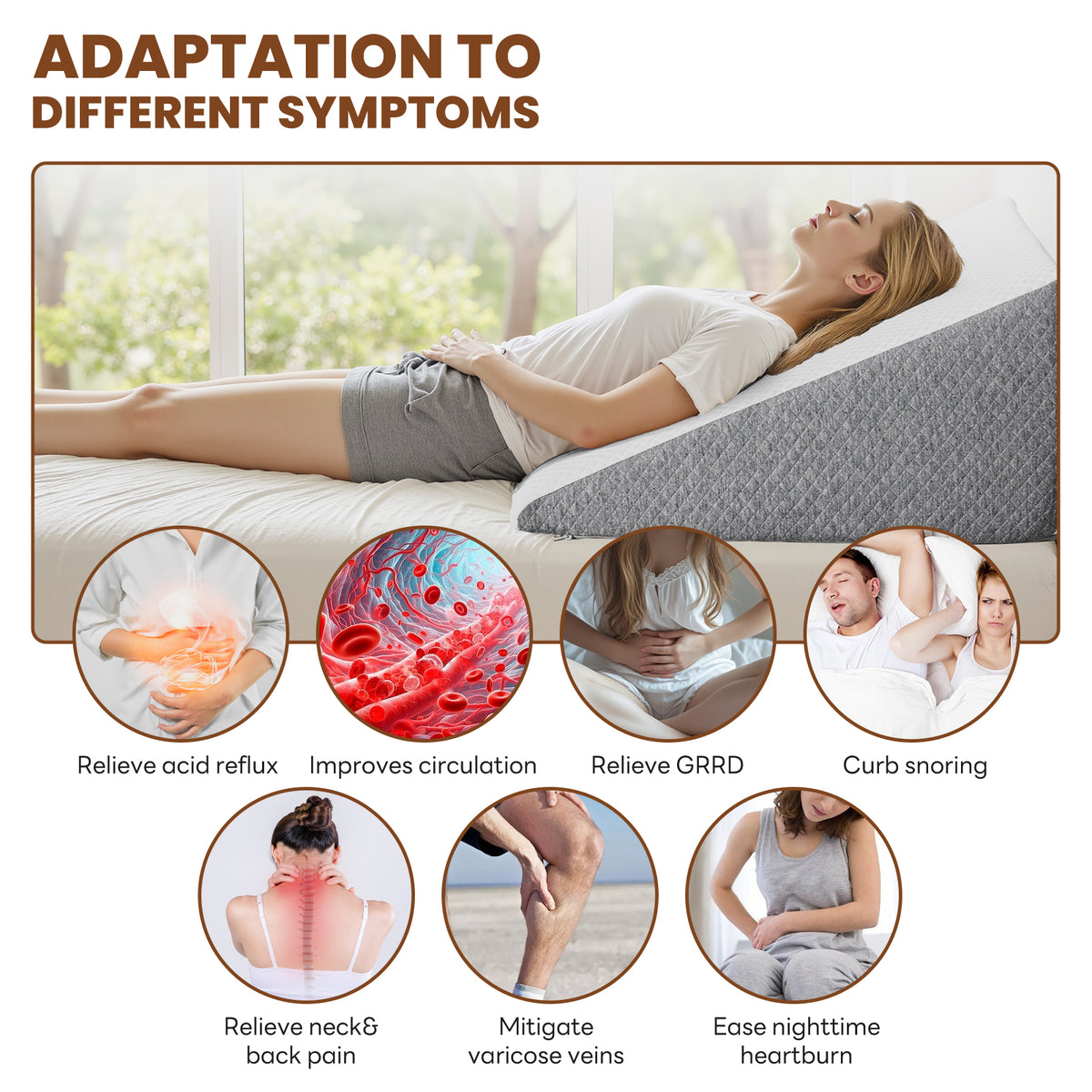 memory foam wedge pillow for bed provides comfortable support for reading and lounging