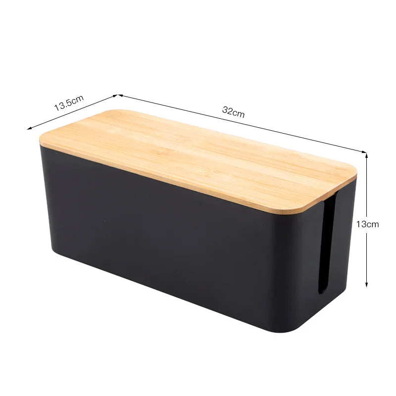 Bamboo Cable & Wire Storage Organizer Box – Storage & Organization