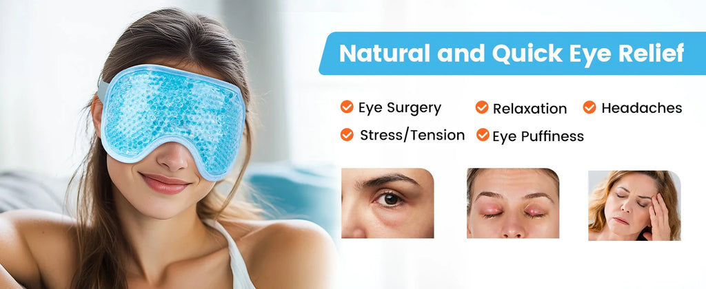 Cooling Gel Bead Eye Mask – Reusable Cold & Hot Compress for Puffy Eyes – Eye Care