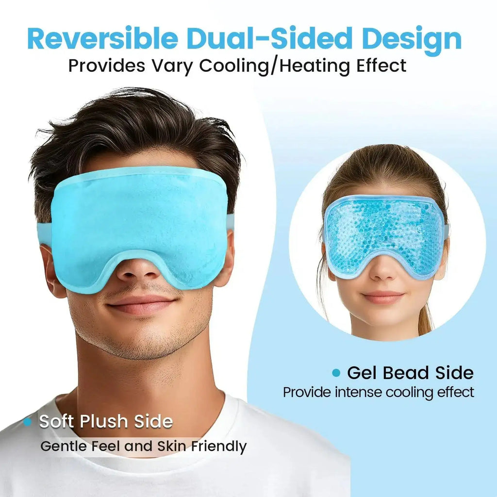 Cooling Gel Bead Eye Mask – Reusable Cold & Hot Compress for Puffy Eyes – Eye Care