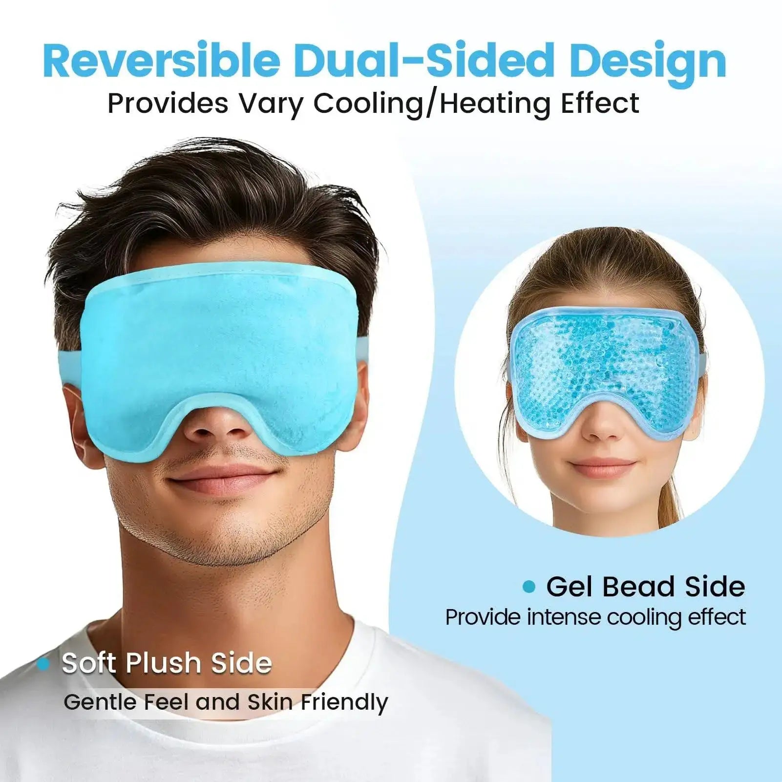 Cooling Gel Bead Eye Mask – Reusable Cold & Hot Compress for Puffy Eyes – Eye Care