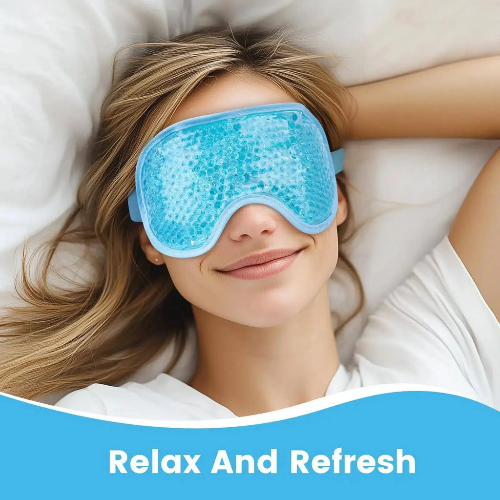 Cooling Gel Bead Eye Mask – Reusable Cold & Hot Compress for Puffy Eyes – Eye Care