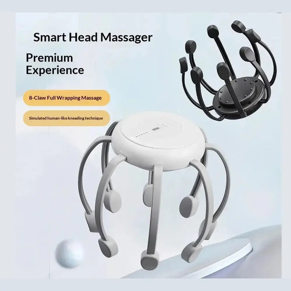 Experience ultimate relaxation with the cordless electric scalp massager featuring 8-claw design and soothing kneading technique.
