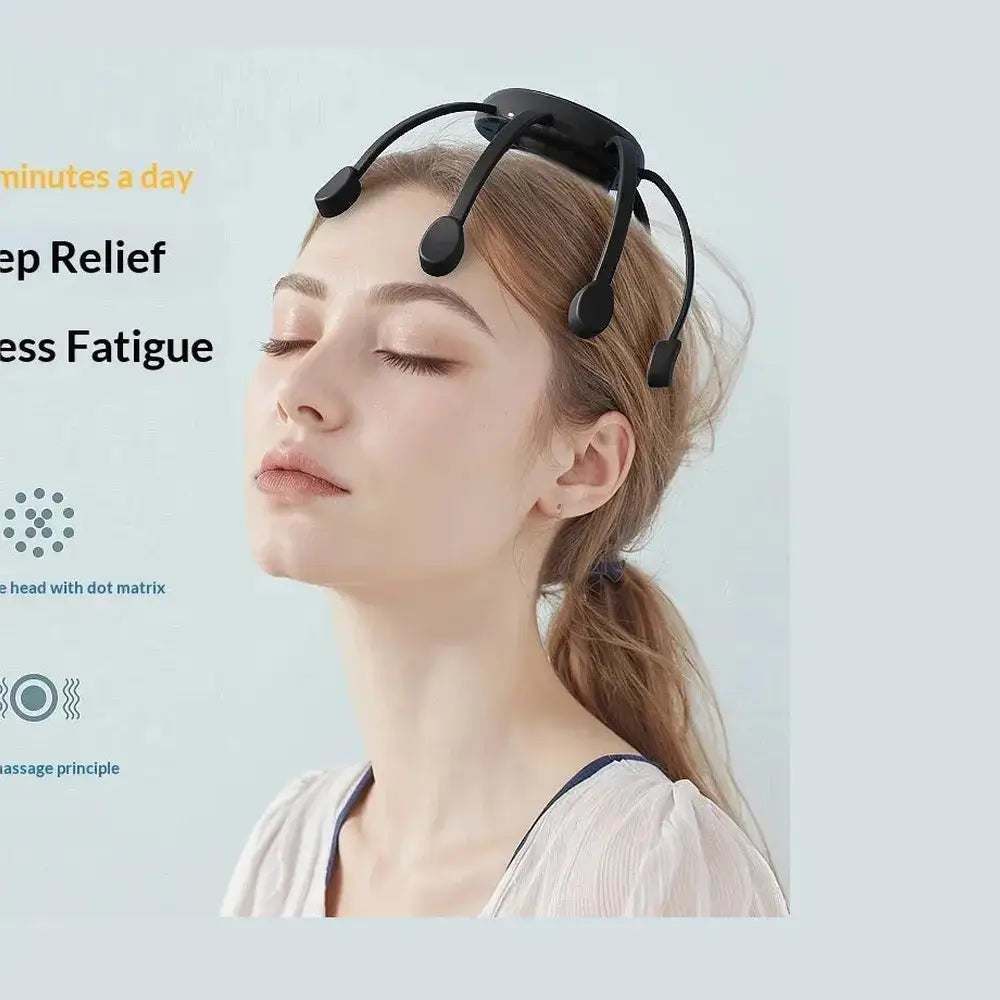 Experience relaxation with the cordless electric scalp massager, designed for effortless fatigue relief and daily use.