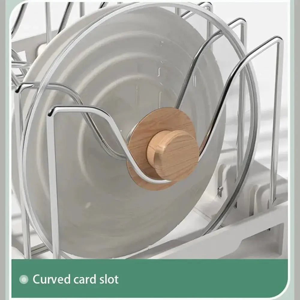 Expandable Cabinet Pot & Pan Organizer – Adjustable Divider Rack for Pots, Pans & Lids – Cabinet Organizer