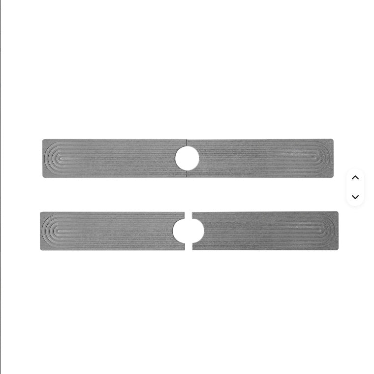 Light grey quick-dry stone sink tray for soap and sponges, shown assembled and disassembled