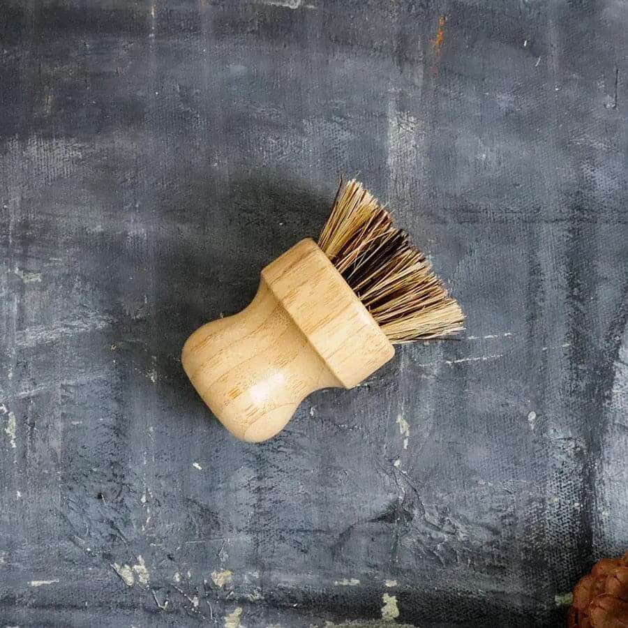 Zero waste kitchen cleaning brush set with natural bristles for eco-friendly dishwashing.