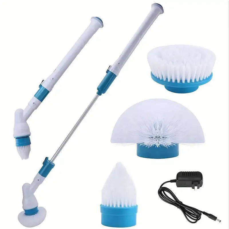 Cordless electric cleaning brush with soft bristles and rotating power for everyday scrubbing.