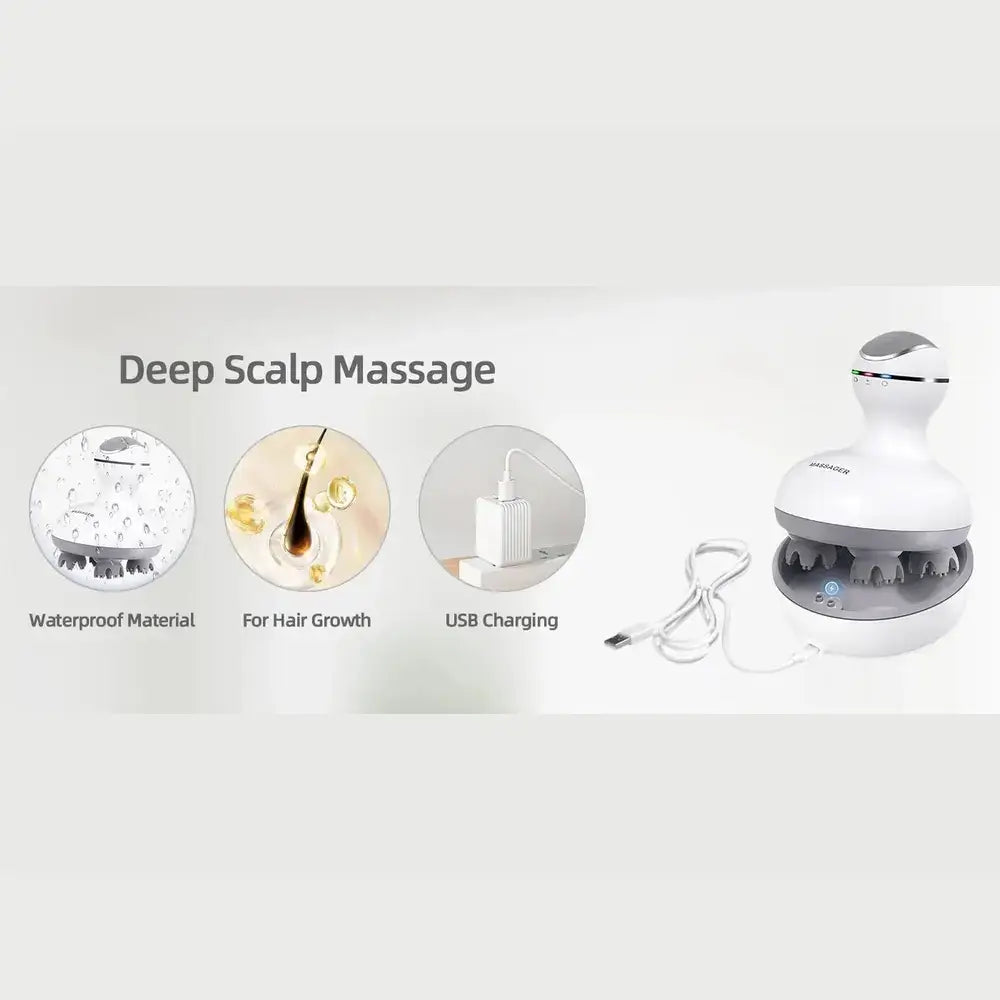 Enjoy a soothing experience with our waterproof electric scalp massager featuring USB charging and deep massage for hair growth.