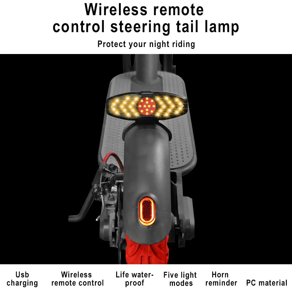 LED Turn Signal & Tail Light for Xiaomi M365, MI3, 1S & Pro2 — Wireless Remote, USB Rechargeable – Scooter Accessories